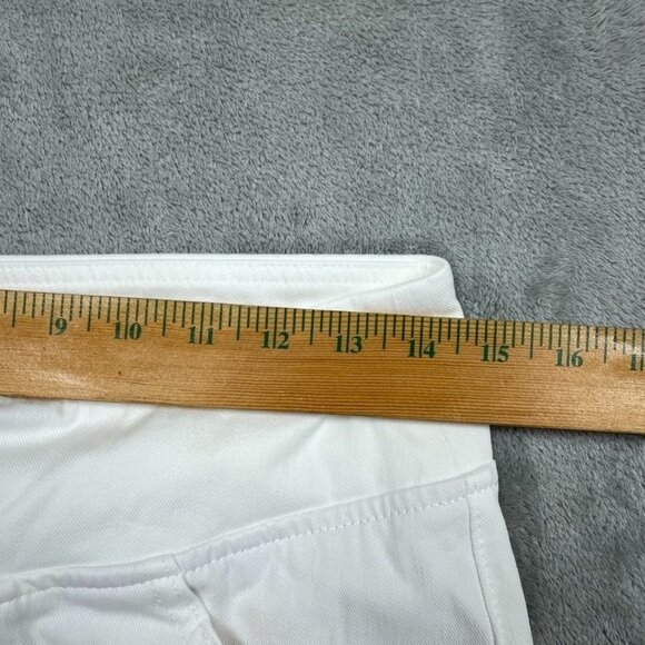 Belle By Kim Gravel White Capri Pants Size 8P Cotton Blend Stretch a0216 - Picture 3 of 10